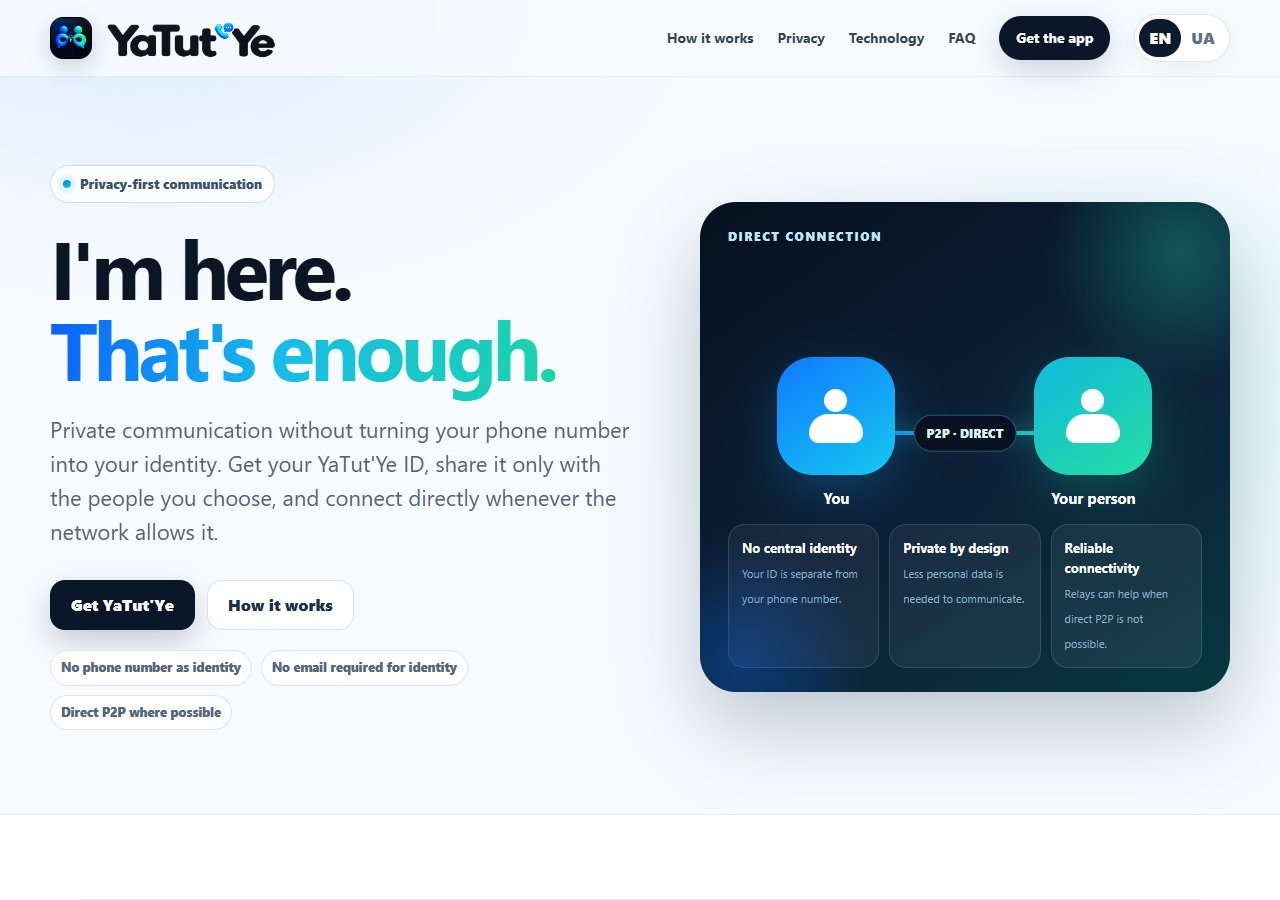 YaTut’Ye website homepage