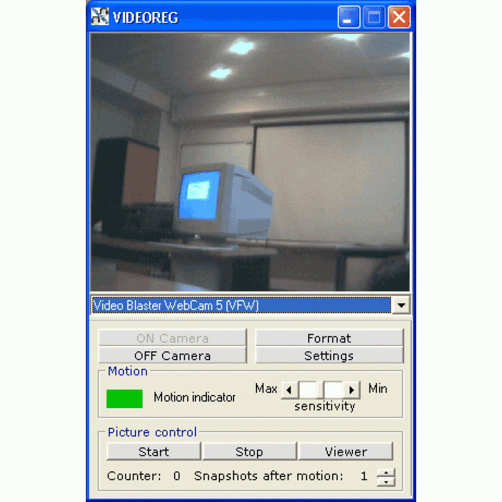 VIDEOREG - PC Video Recorder by motion detection